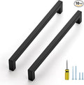 Ravinte 10 Pack Black Cabinet Pulls 8-4/5 Inch Square Kitchen Cabinet Handles Matte Black Kitchen Hardware for Drawer Pulls Drawer Handles Come with Screwdriver