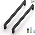 Ravinte 25 Pack Black Cabinet Pulls 8-4/5 Inch Square Kitchen Cabinet Handles Matte Black Kitchen Hardware for Drawer Pulls Drawer Handles Come with Screwdriver
