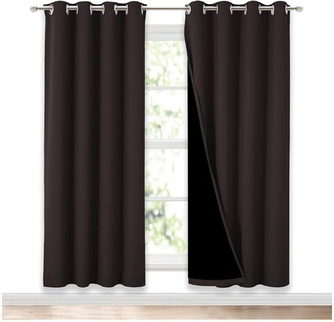 NICETOWN 100% Blackout Window Curtain Panels, Full Light Blocking Drapes by NICETOWN