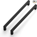 JOY DECOR 20 Pack Cabinet Handles, Black Cabinet Pulls, 10 Inch Kitchen Closet Handles Square Drawer Pulls Stainless Steel Drawer Hardware, 256mm Hole Centers