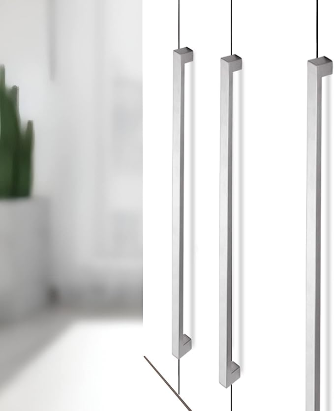 Cabinet Pulls Brushed Nickel Cabinet Handles Square Drawer Pulls, 20 Pack 3 Inch Stainless Steel Kitchen Door Cupboard Cabinet Handles, Cabinet Hardware Drawer Handles, 76mm Hole Centers