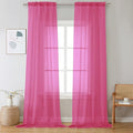 Hot Pink Sheer Curtains 108 Inches Long 2 Panels by OVZME