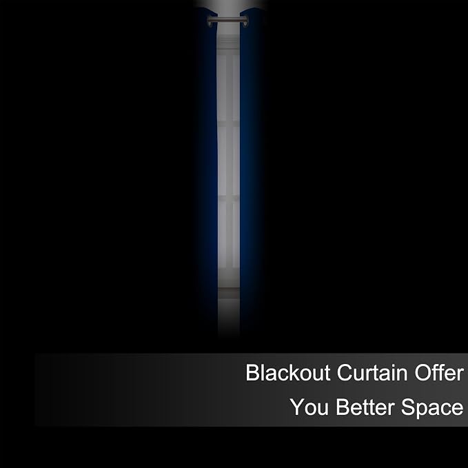 Blackout Curtains 66 x 54 Inch Long Royal Blue Curtains Set of 2 Panels Room - Image 3