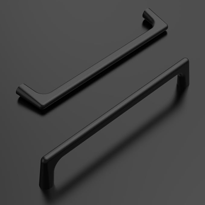 Amerdeco 10 Pack Matte Black Cabinet Pulls 6.3 Inch(160MM) Hole Centers Kitchen Cabinet Handles Hardware Kitchen Handles for Cabinets Cupboard Handles Drawer Pulls ZH0041