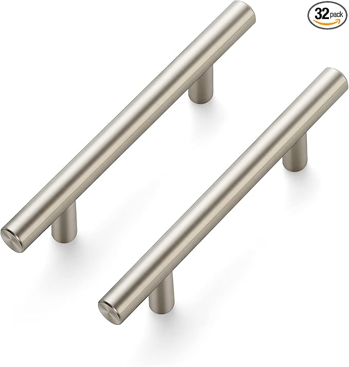 Ravinte 32 Pack 6 inch Cabinet Pulls Brushed Nickel Stainless Steel Kitchen Cupboard Handles Cabinet Handles, 3.5 inch Hole Center