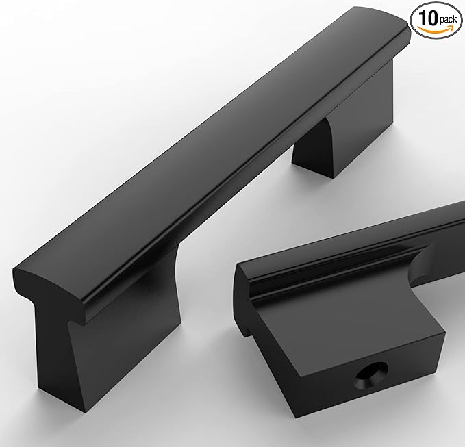 Asidrama 10 Pack 3 Inch(76mm) Matte Black Kitchen Cabinet Handles, Cabinet Pulls Kitchen Cabinet Hardware for Cupboard Drawer Pulls