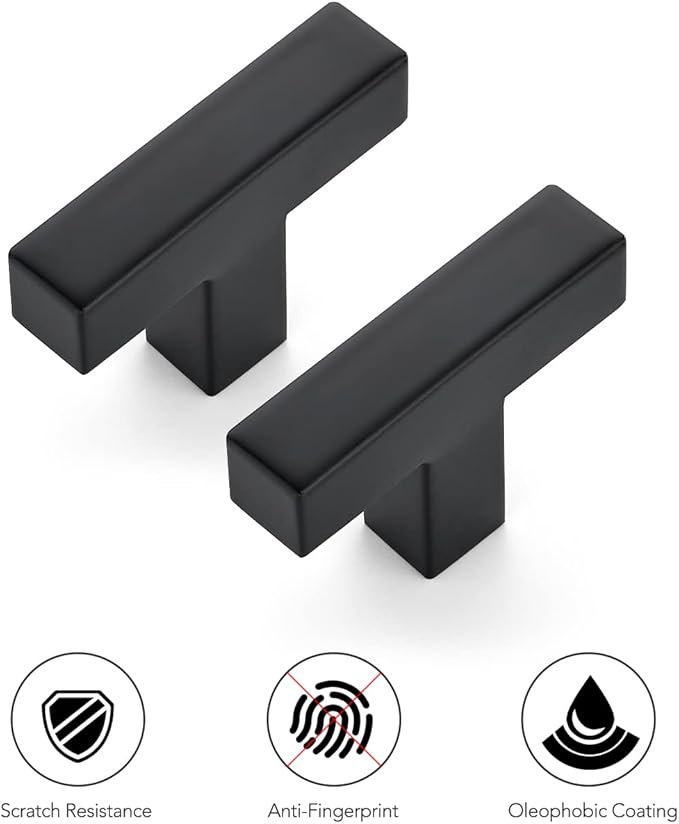 Ravinte 32 Pack 2 inch Length Square Cabinet Pulls Matte Black Stainless Steel Kitchen Drawer Pulls Cupboard Handles Cabinet Handles