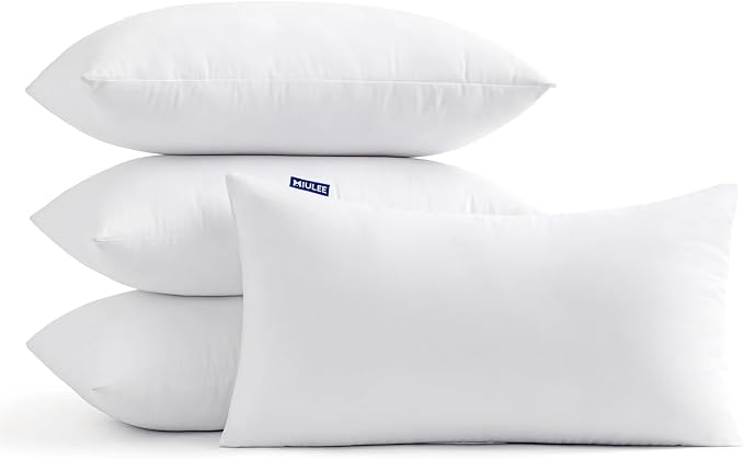 MIULEE 12x20 Pillow Inserts Set of 4, Throw Pillows by MIULEE