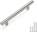 homdiy Brushed Nickel Cabinet Pulls Cabinet Handles, 4in(102mm) Center to Center Dresser Drawer Handles Silver Drawer Pulls for Kitchen, Bedroom, Bathroom, Wardrobe Hardware