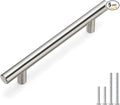homdiy Brushed Nickel Cabinet Handles Drawer Pulls - HD201SN Cabinet Pulls 4in Hole Centers Cabinet Hardware 5Pack Cabinet Door Handles for Kitchen Cabinets