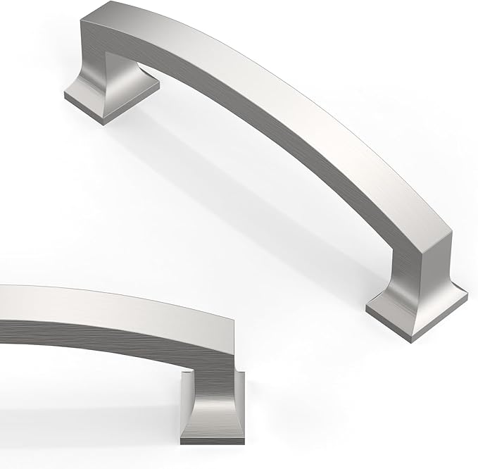 10 Pack Brushed Satin Nickel Cabinet Pulls 3.75 Inch(96mm) Kitchen Cabinet Handles Solid Zinc Alloy Cabinet Hardware Drawer Pulls
