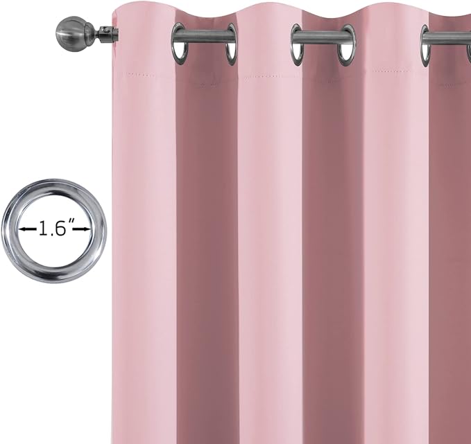 Yakamok Pink Room Darkening Window Curtains 52x36 Inch - Image 2
