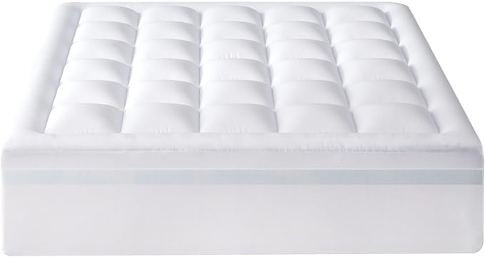 Best Price Mattress 4 Inch Pillowtop Mattress Topper and Pad Combo, 2 Inch Egg Crate Foam Mattress Topper, 2 Inch Plush Mattress Pad, Certified Safe Foam and Fabric, Dorm Essentials, Twin