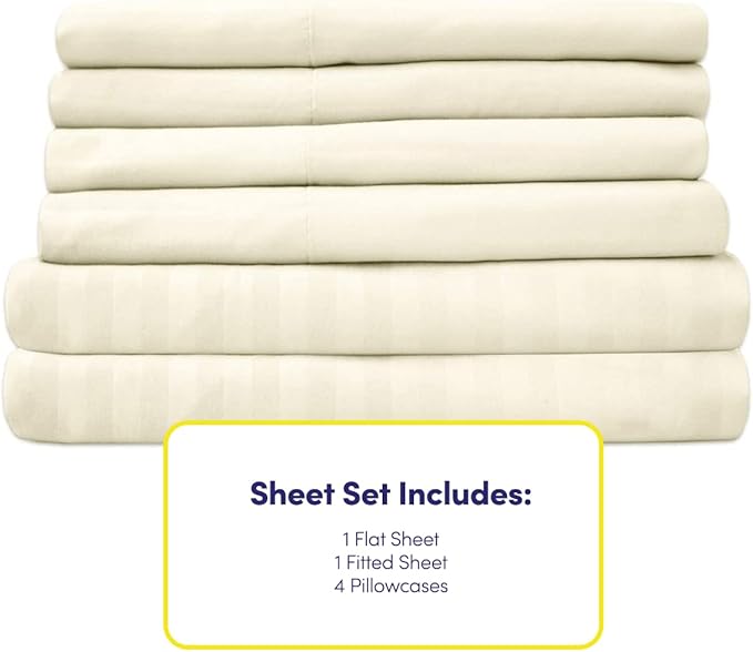 Cal King Size Bed Sheets - 6 Piece 1500 Supreme Collection Fine Brushed Microfiber Deep Pocket California King Sheet Set Bedding - 2 Extra Pillow Cases, Great Value, California King, Dobby Beige
