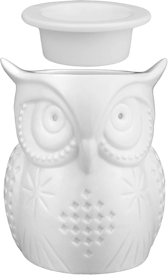 STAR MOON Owl Wax Melt Warmer for Home Décor, Wax Warmer for Wax Melt, Scentsy Wax Warmer, 3D, No Flame, Removable Dish, with One More Bulb (The Owl of Athena)