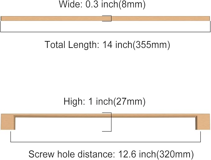 Asidrama 6 Pack 12.6 Inch(320mm) Champagne Bronze Kitchen Cabinet Handles, Cabinet Pulls Kitchen Cabinet Hardware for Cupboard Drawer Handles Dresser Pulls