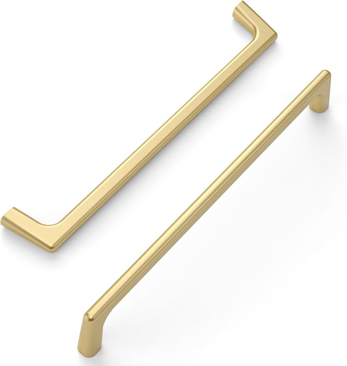 Amerdeco 10 Pack Brushed Gold Cabinet Pulls 7.5 Inch(192MM) Hole Centers Kitchen Cabinet Handles Hardware Kitchen Handles for Cabinets Cupboard Handles Drawer Pulls ZH0041