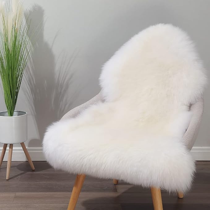 IRIWOOL Premium Genuine Fur Sheepskin Rug Real Australia Sheepskin Natural - Image 3