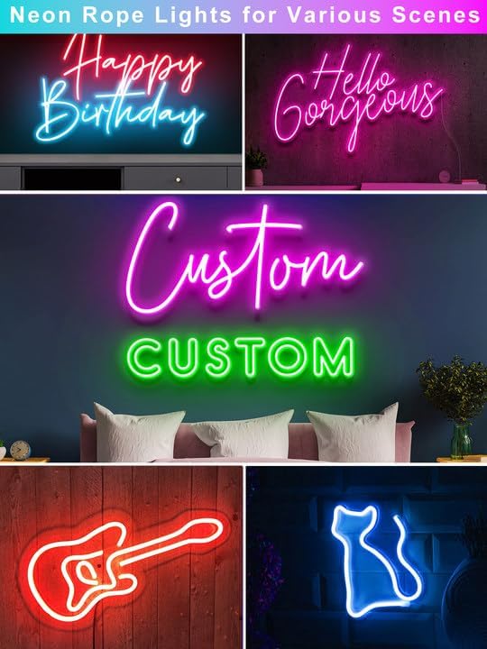 132ft RGB LED Neon Rope Lights with App, Remote Control, IP65 Waterproof Neon Light Strip Outdoor Indoor, DIY Design Flexible Led Strip Lights for Bedroom Essentials, Gaming Accessories