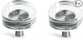 JEREVER 2 Pack Glass Crystal Knobs Brushed Nickel Drawer Pull Cabinet Handle for Dresser Kitchen (Round)