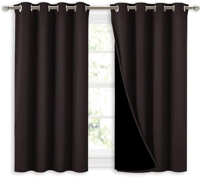 NICETOWN 100% Blackout Curtains 45 inches Length, 2 Thick Layers Completely by NICETOWN