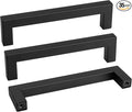 Matte Black Kitchen Pulls Bathroom Cabinet Drawer Closet Flat Square Bar Pulls, LSJ12BK128,5 inch Black Pulls 35 Pack, Modern Goldenwarm Cabinet Drawer Pulls Hardware