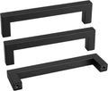 goldenwarm 30 Pack 5 Inch Black Cabinet Handles Matte Black Drawer Pulls Stainless Steel Cabinets Hardware Square Bar Modern for Kitchen Bathroom Cupboard