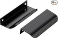 Ravinte Hardware 6 Pack Black Cabinet Handles, 4 Inch (102mm) Finger Edge Pulls, 3 Inch Hole Center, Finger Pulls for Cabinets