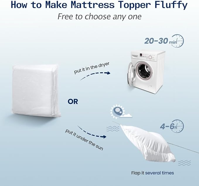 SOPAT Mattress Topper Full XL Size Extra Thick Mattress Pad 8-21" Deep Pocket Soft Down Alternative Fill Mattress Protector Pillow Top Mattress Cover (54x80 Inches, White)