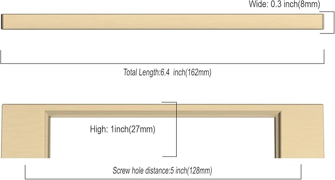 Asidrama 30 Pack 5 Inch(128mm) Brushed Brass Kitchen Cabinet Handles, Cabinet Pulls Kitchen Cabinet Hardware for Cupboard Drawer Pulls