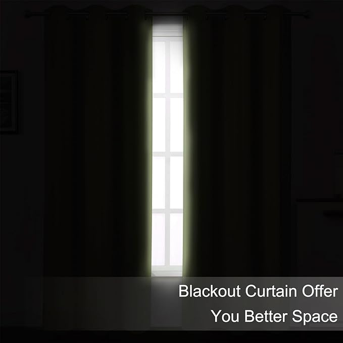 Sage Green Thermal Blackout Curtains/38 x 63 Inch/Set of 2 Panels Room - Image 3
