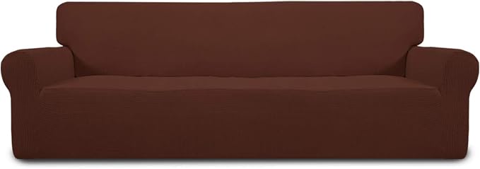 Easy-Going Stretch 4 Seater Oversized Sofa Couch Cover Coffee | 1-Piece Extra by Easy-Going