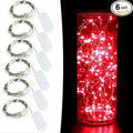 YKB 6 Pack Red LED Fairy Starry String Lights with 20 Mini LEDs on 6.6FT/2M Copper Wire, Fairy Lights Powered by 2xCR2032(Incl) Batteries, for Wedding Table Holiday Halloween Christmas Decorations