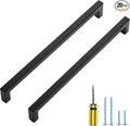 Ravinte 20 Pack Square Cabinet Pulls 10 Inch Black Kitchen Cabinet Handles Matte Black Kitchen Hardware for Cabinet Black Drawer Pulls Black Square Bar Cabinet Pulls Drawer Handles