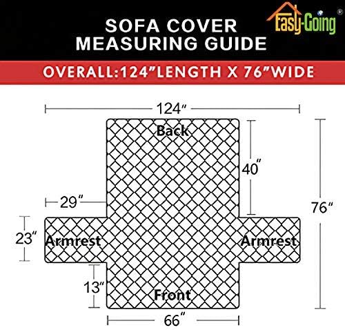 Easy-Going Reversible Couch Cover, 3 Cushion Sofa, Light Gray/Ivory | Machine - Image 7