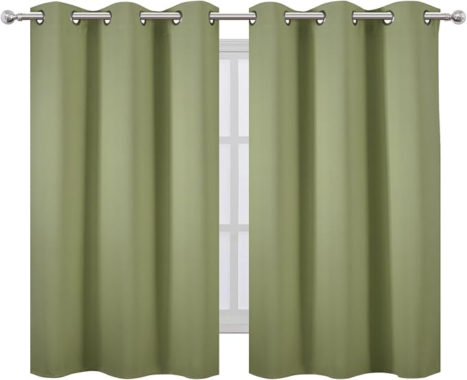 Sage Green Blackout Curtains/38 x 54 Inch/Set of Two Panels Grommet Living Room - Image 2