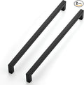 JOY DECOR Cabinet Handles, Black Cabinet Pulls, 2 Pack Kitchen Closet Handles 11-1/3 Inch, Square Drawer Pulls Stainless Steel Drawer Hardware, 288mm Hole Centers