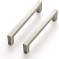 Ravinte 15 Pack Solid 3-3/4 Inch Center to Center Slim Square Bar Drawer Handles Cabinet Hardware - Brushed Nickel Kitchen Pulls