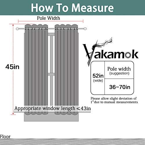 Yakamok Room Darkening Curtains 52x45 inch Length Light Grey-Living Room | 2 - Image 7