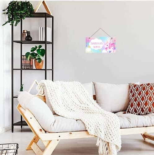 Personalized Signs Cute Unicorn Sign Custom Name Wall Decor Front Door Decor Home Decorative for Kids Room Girls Room Boys Baby Bedroom