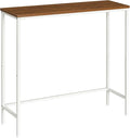 HOOBRO Narrow Console Table, 29.5" Small Entryway Table, Thin Sofa Table, Side Table, Display Table, for Hallway, Bedroom, Living Room, Foyer, White and Walnut WH75XG01