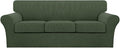 Turquoize 4 Piece Sofa Covers for 3 Cushion Couch Sofa Slipcover Soft Couch by Turquoize