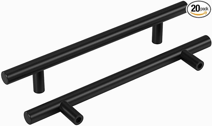 homdiy Black Cabinet Handles 10Pack 5inch Hole Center Kitchen Drawer Pulls and Knobs Stainless Steel Cabinet Hardware for Bathroom, Cupboard
