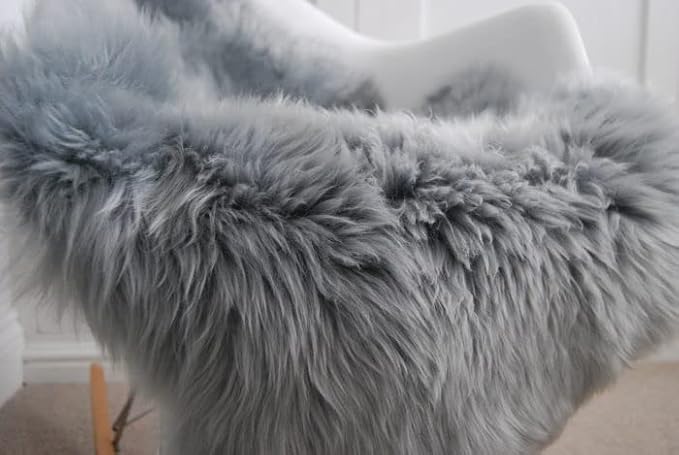 HUAHOO Premium Genuine Sheepskin Rug Grey Real Australia Sheepskin Natural - Image 5