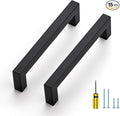 Ravinte 15 Pack Black Cabinet Pulls 5 Inch Square Kitchen Cabinet Handles Matte Black Kitchen Hardware for Drawer Pulls Drawer Handles Come with Screwdriver