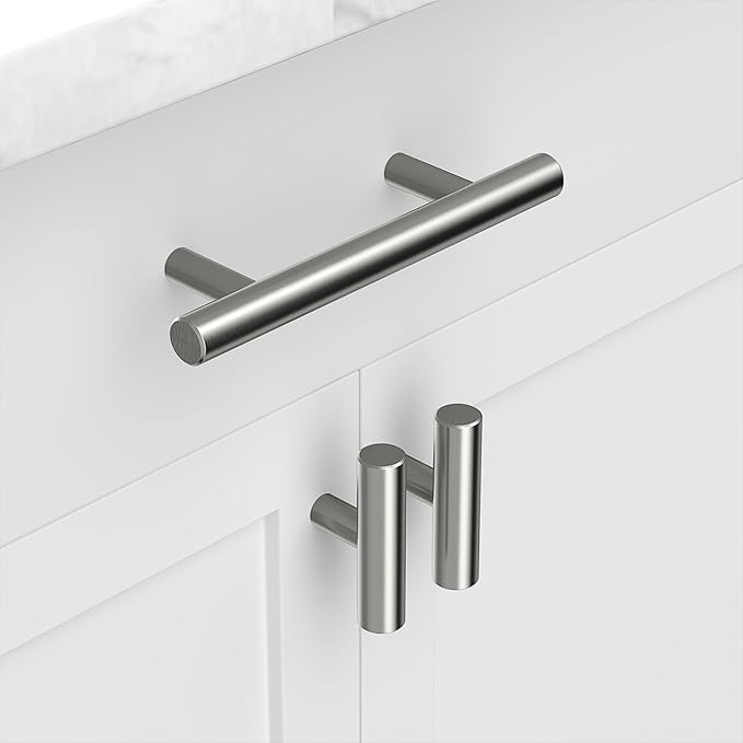 homdiy 10Pack Cabinet Knobs Brushed Nickel Drawer Knobs - 2in Overall Cabinet Door Knobs Single Hole Knobs Modern Cabinet Hardware for Kitchen Cabinets, Dresser Drawers
