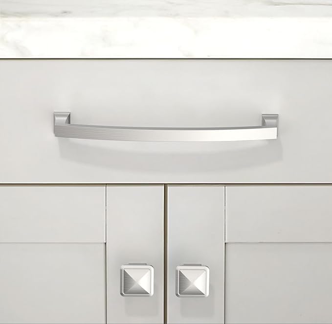 10 Pack Brushed Satin Nickel Cabinet Pulls 6.3 Inch(160mm) Kitchen Cabinet Handles Solid Zinc Alloy Cabinet Hardware Drawer Pulls