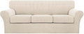 Turquoize 4 Piece Sofa Covers for 3 Cushion Couch Sofa Slipcover Soft Couch by Turquoize