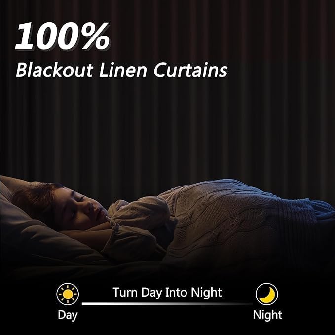 100% Blackout Curtains 102 Inch Length 2 Panels Set - Image 2