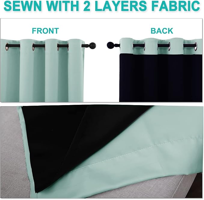NICETOWN 100% Blackout Window Curtain Panels, Full Light Blocking Drapes - Image 5